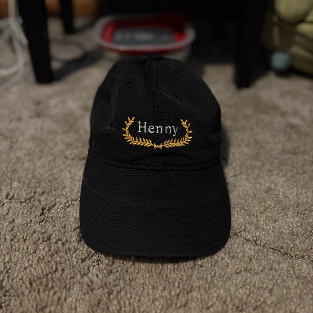 Black Cap with Gold Embroidery